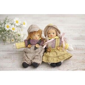 Primitive Ragamuffin Bisque & Sawdust Doll – Vintage Farmhouse – Folk Art